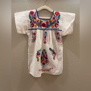 Embroidered linen Floral Tunic toddler dress